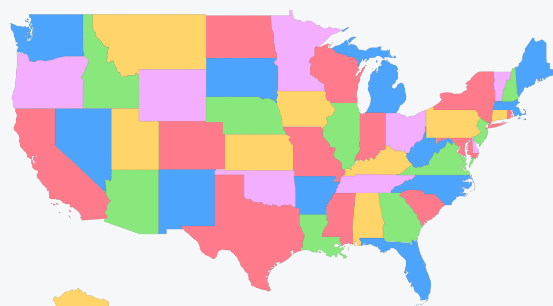 Guess the State Political Map Preview